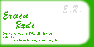 ervin radi business card